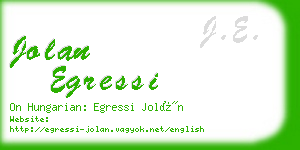 jolan egressi business card